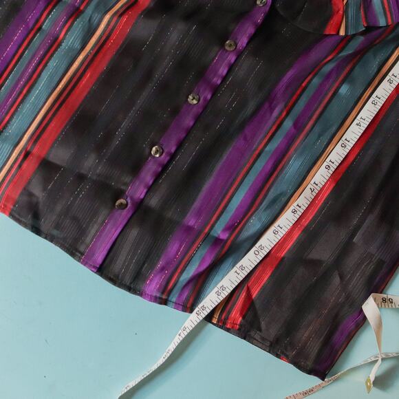 NWOT House of Harlow 1960 x Revolve Black Striped Thin Knit Blouse Size Medium - Picture 7 of 8